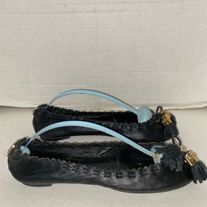 Tory Burch Black Tassels Ballet Flats Sz 6.5?